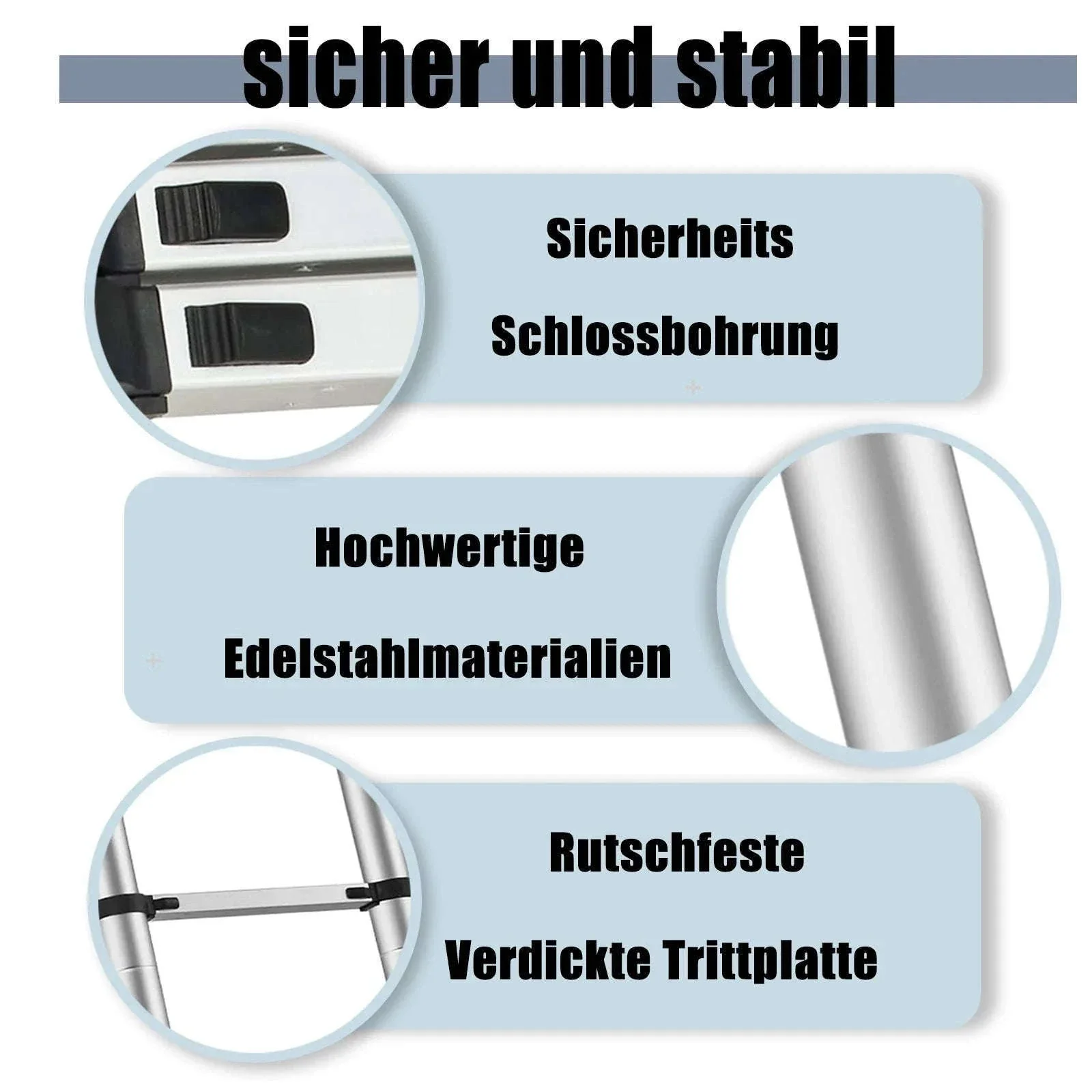 Stainless Steel Telescopic Ladder with Hooks - Image 12
