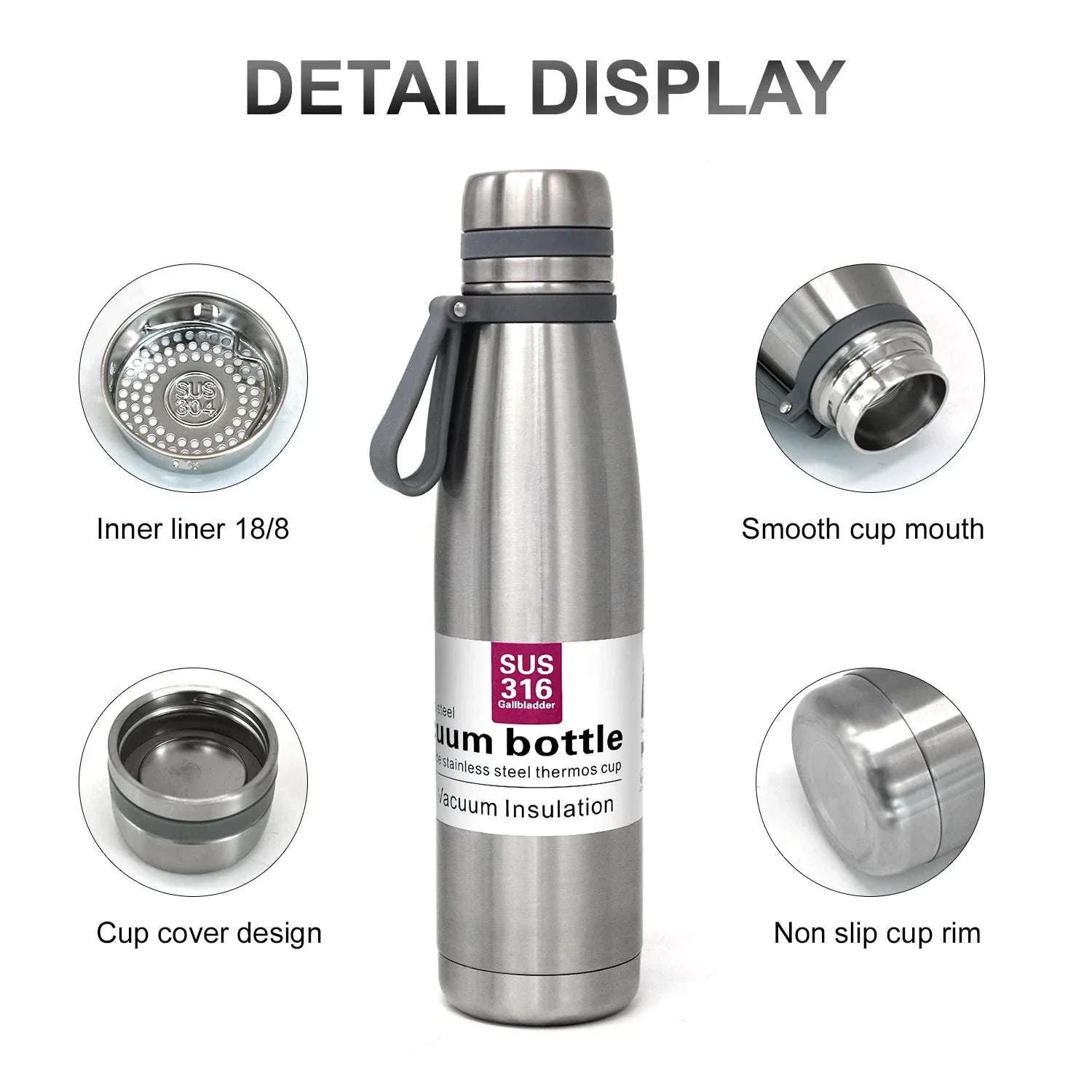 Stainless Steel Thermos Bottle for Travel, Camping and Daily Use - Image 4