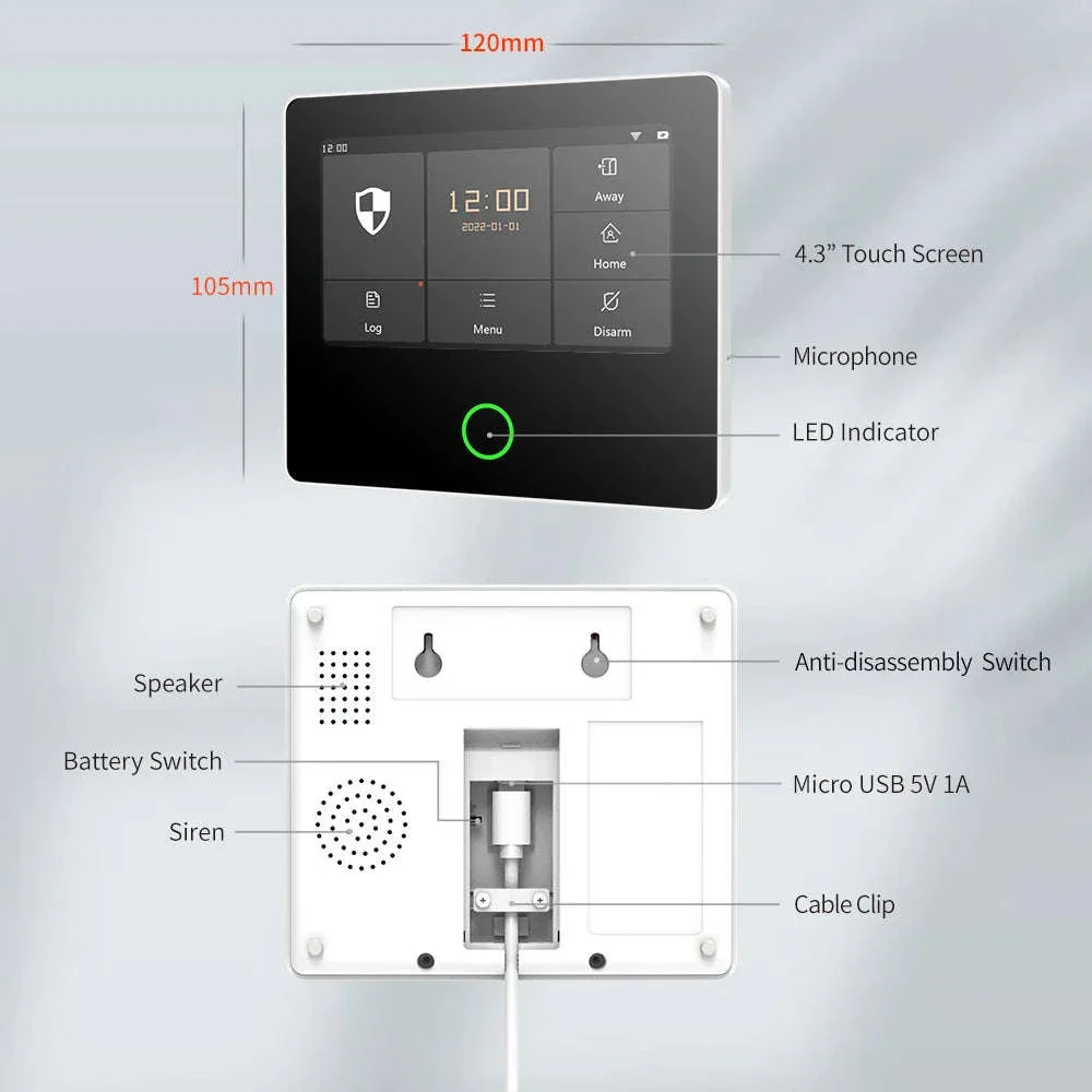 WiFi Home Alarm System with 4.3-Inch Touch Panel - Image 3