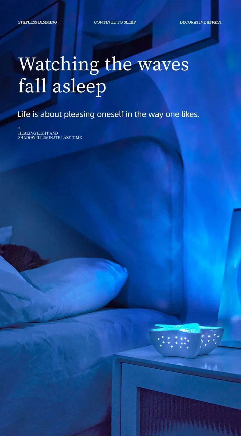 Starfish LED Night Light Rechargeable Ocean Wave Projector - Image 13