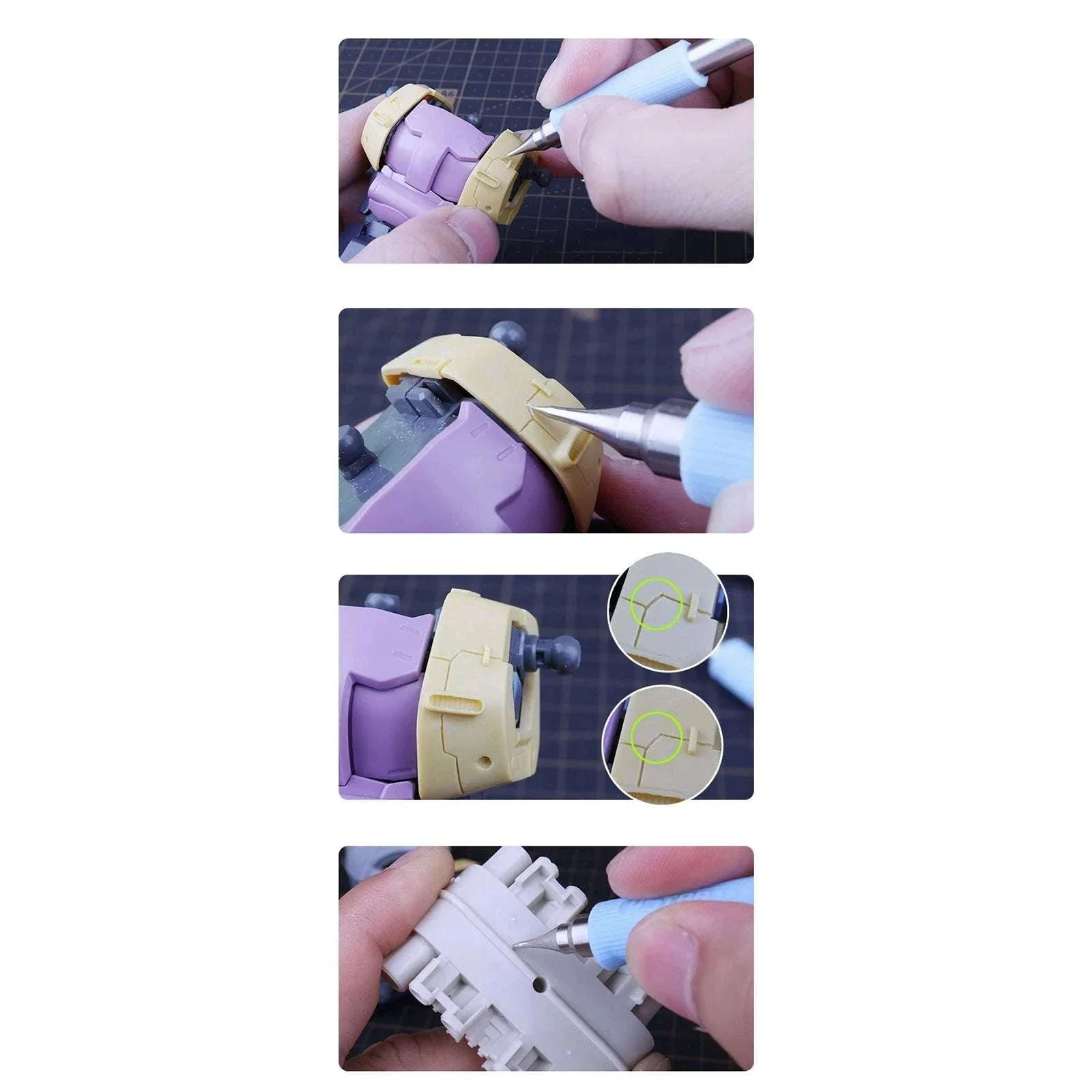 Steel Precision Scriber Tool with Grinding Stone for Model Detailing - Image 5