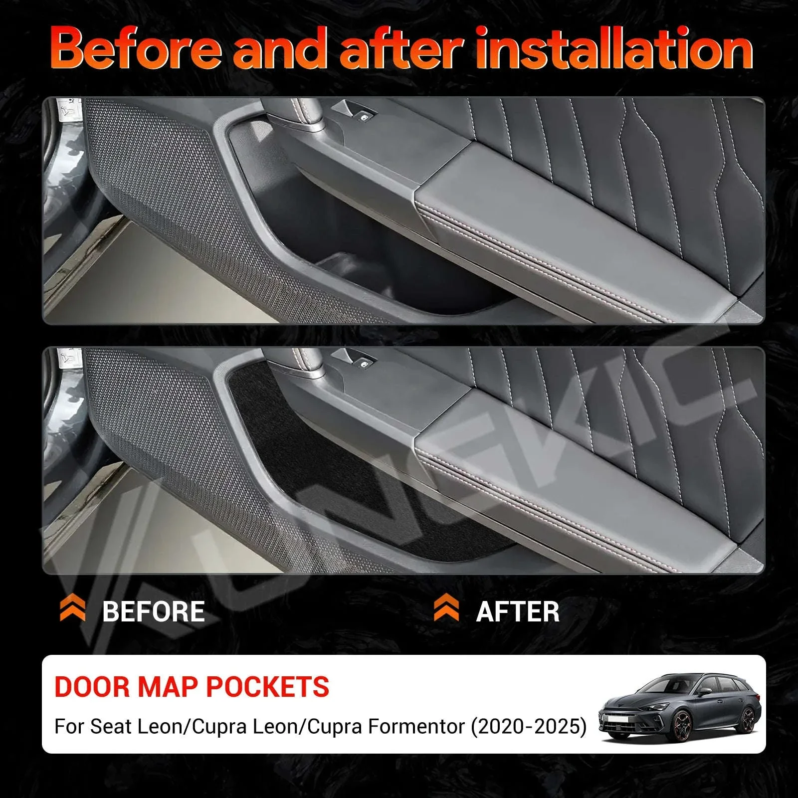 Suede/Polyester Interior Trim Sticker for Seat Leon and Cupra - Image 12