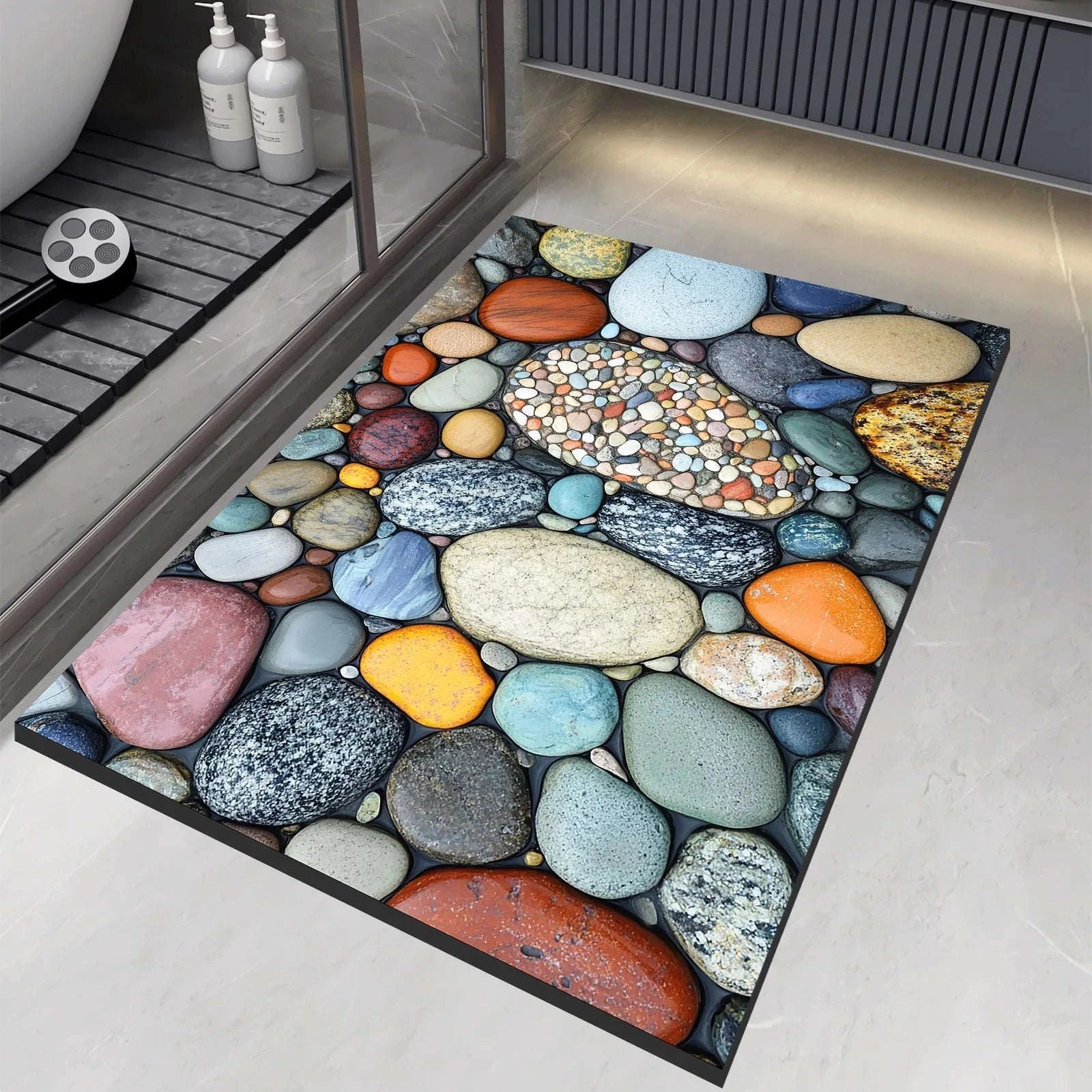 Stone Design Diatomite Bath Mat Quick Dry Non-Slip - Image 2
