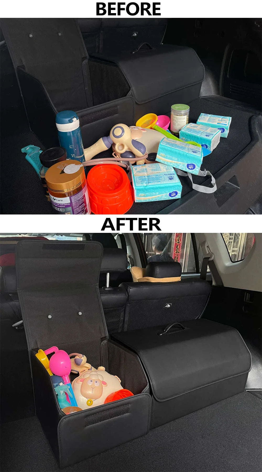 PU Leather Collapsible Car Trunk Storage Organizer - Image 11