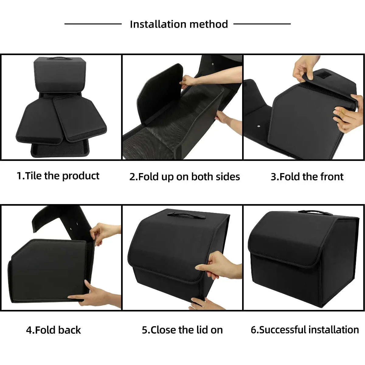 PU Leather Collapsible Car Trunk Storage Organizer - Image 12