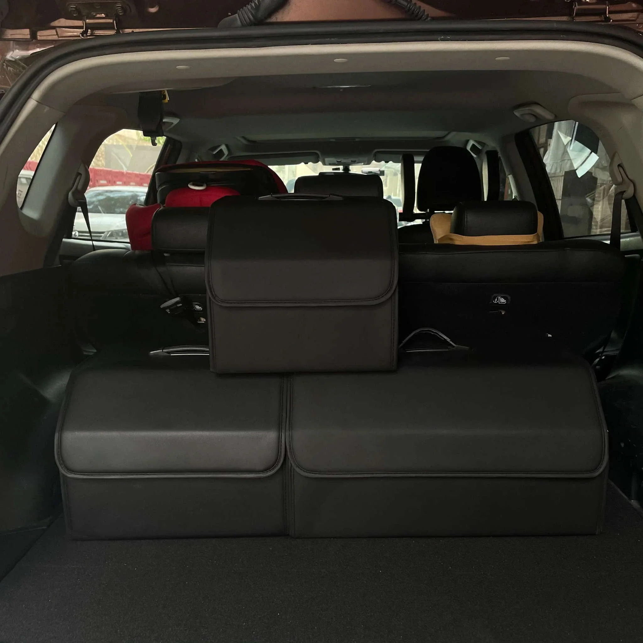 PU Leather Collapsible Car Trunk Storage Organizer - Image 3