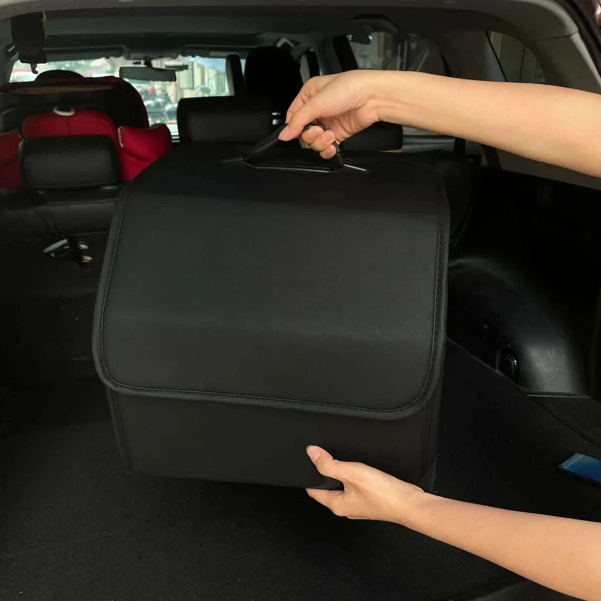 PU Leather Collapsible Car Trunk Storage Organizer - Image 7