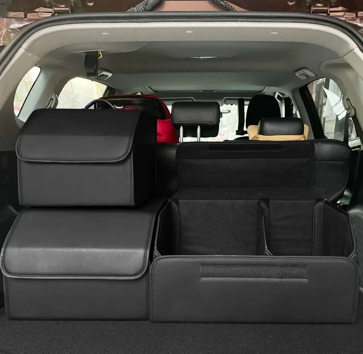PU Leather Collapsible Car Trunk Storage Organizer - Image 8