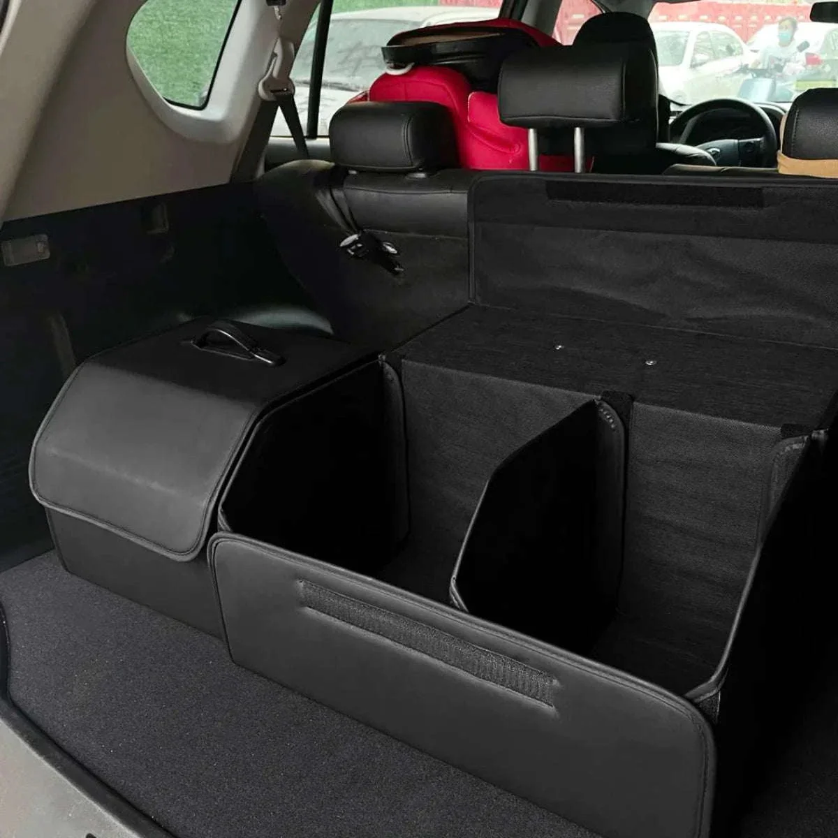 PU Leather Collapsible Car Trunk Storage Organizer - Image 9