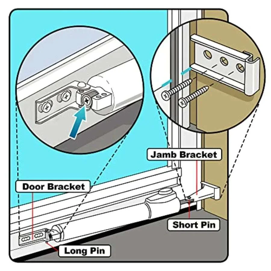 Storm Door Closer Kit with Brackets for Andersen Pella Larson - Image 10