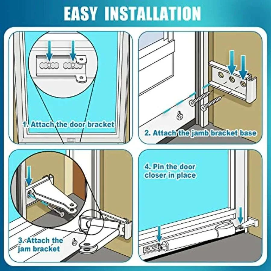 Storm Door Closer Kit with Brackets for Andersen Pella Larson - Image 11