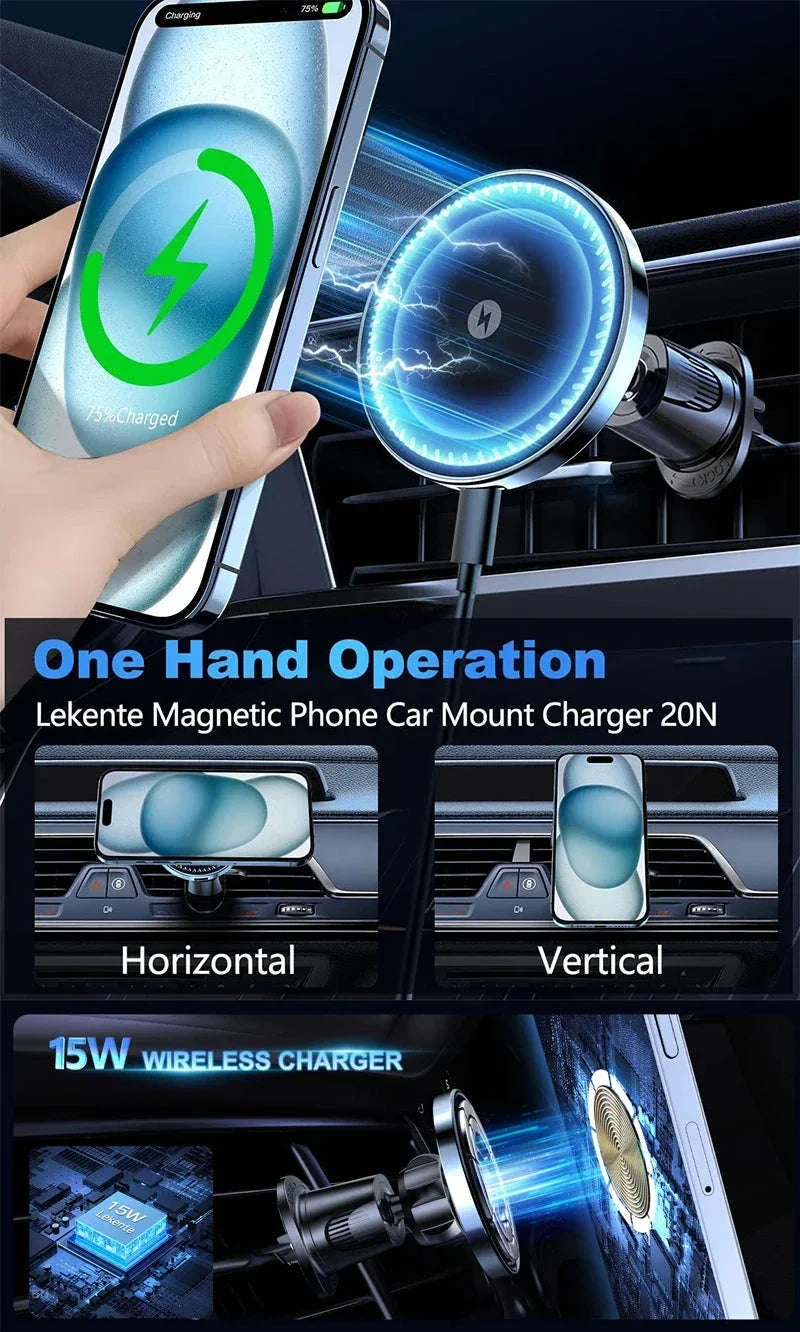 Ice Cooling Magnetic Wireless Car Charger Stand - Image 7