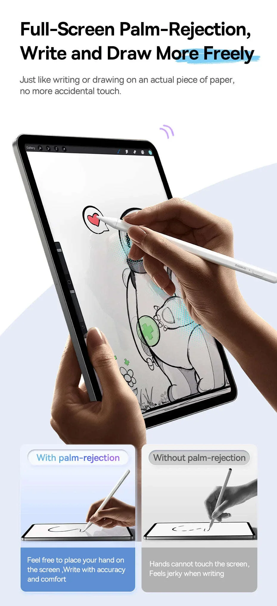 Stylus Pen for iPad with Palm Rejection, LED & Magnetic Design - Image 10