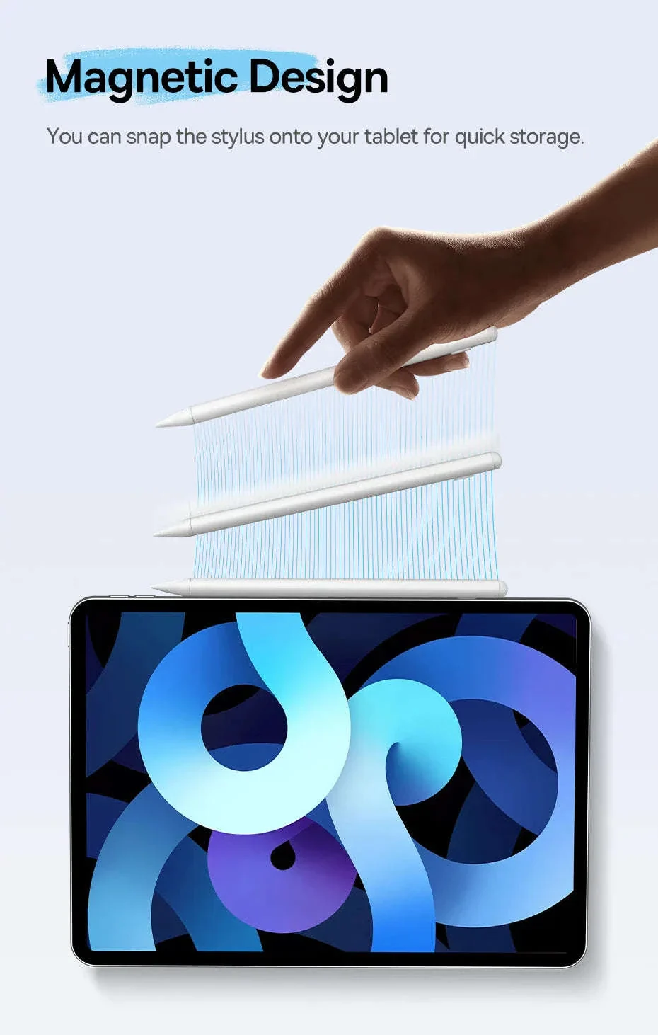Stylus Pen for iPad with Palm Rejection, LED & Magnetic Design - Image 11