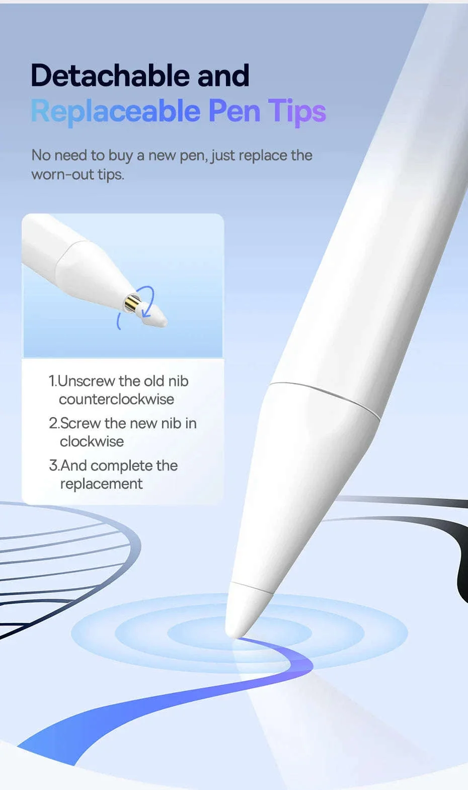 Stylus Pen for iPad with Palm Rejection, LED & Magnetic Design - Image 18