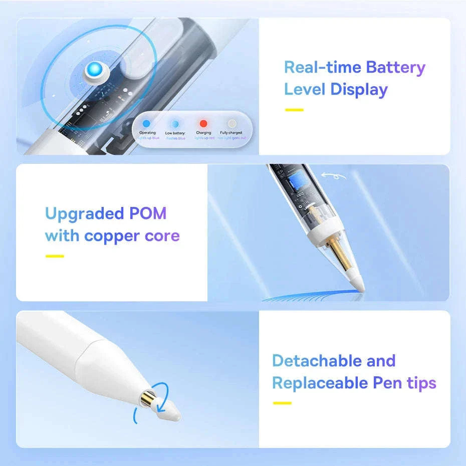 Stylus Pen for iPad with Palm Rejection, LED & Magnetic Design - Image 20
