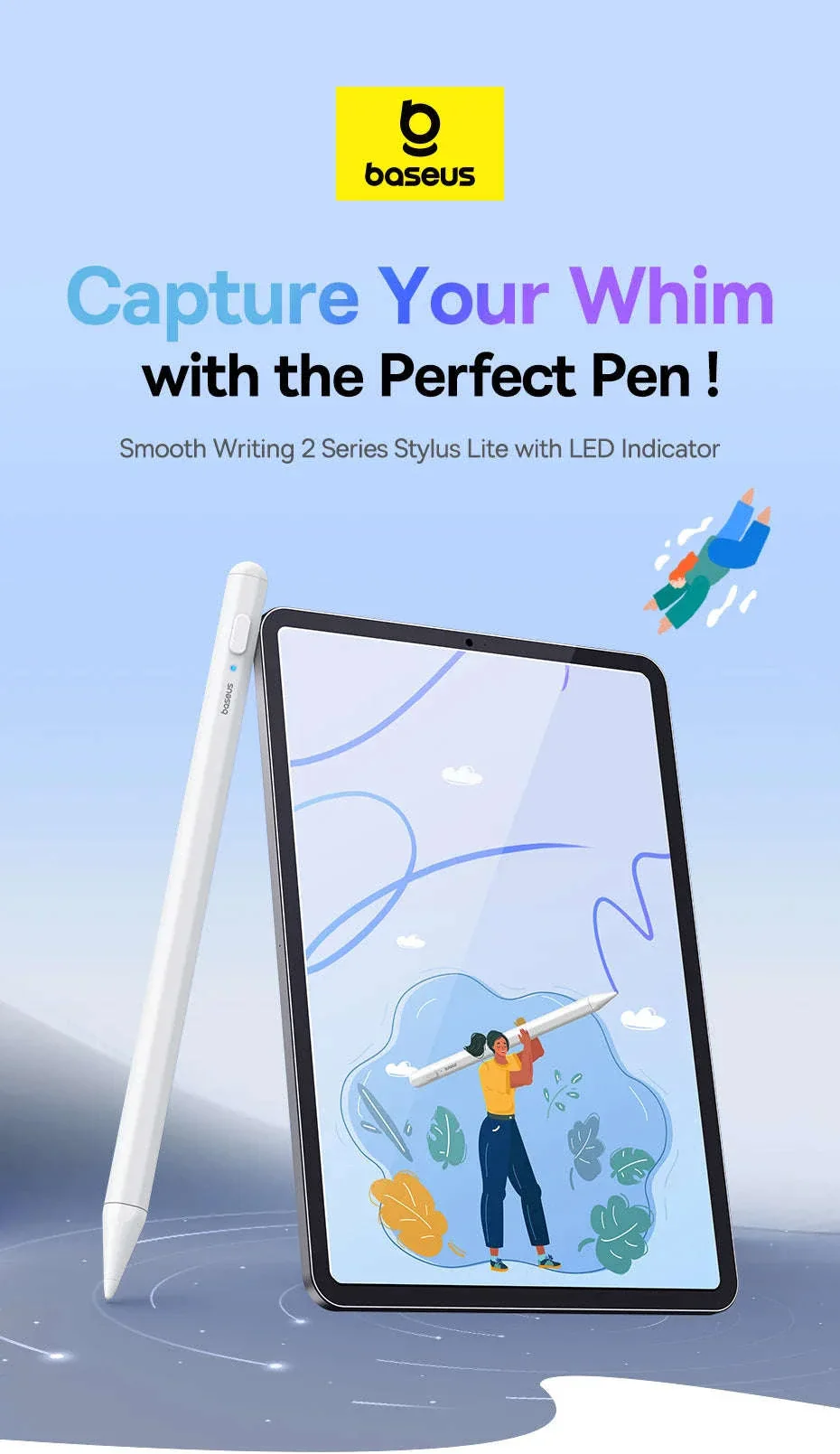Stylus Pen for iPad with Palm Rejection, LED & Magnetic Design - Image 8