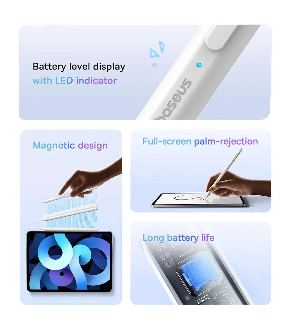 Stylus Pen for iPad with Palm Rejection, LED & Magnetic Design - Image 9