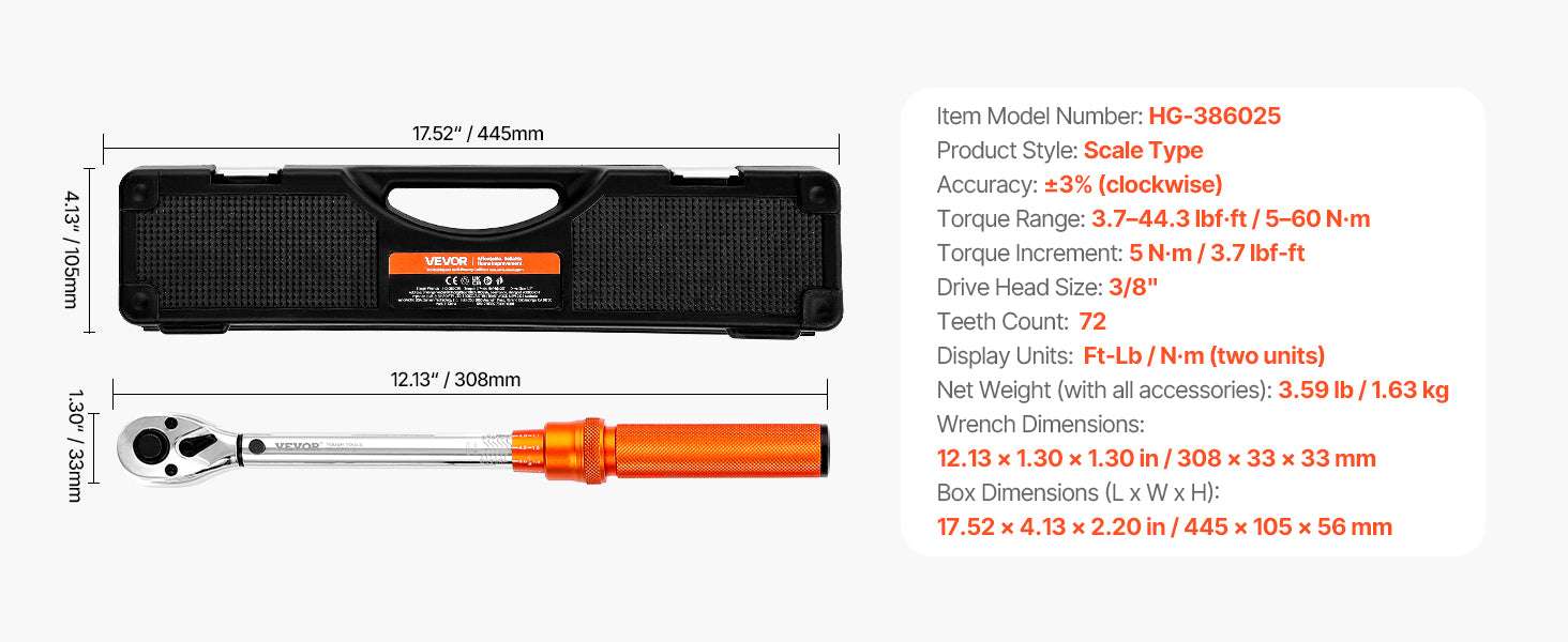 Mechanical Torque Wrench Set 1/4 3/8 1/2 Drive Precision ±3% - Image 17