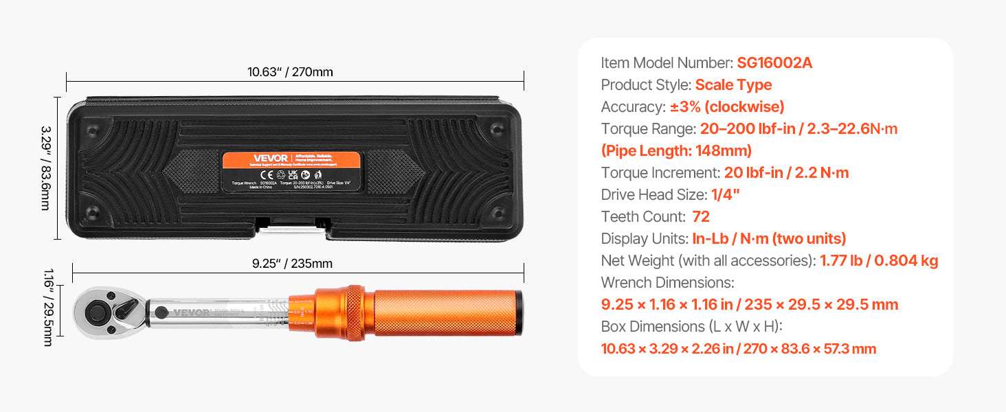 Mechanical Torque Wrench Set 1/4 3/8 1/2 Drive Precision ±3% - Image 18