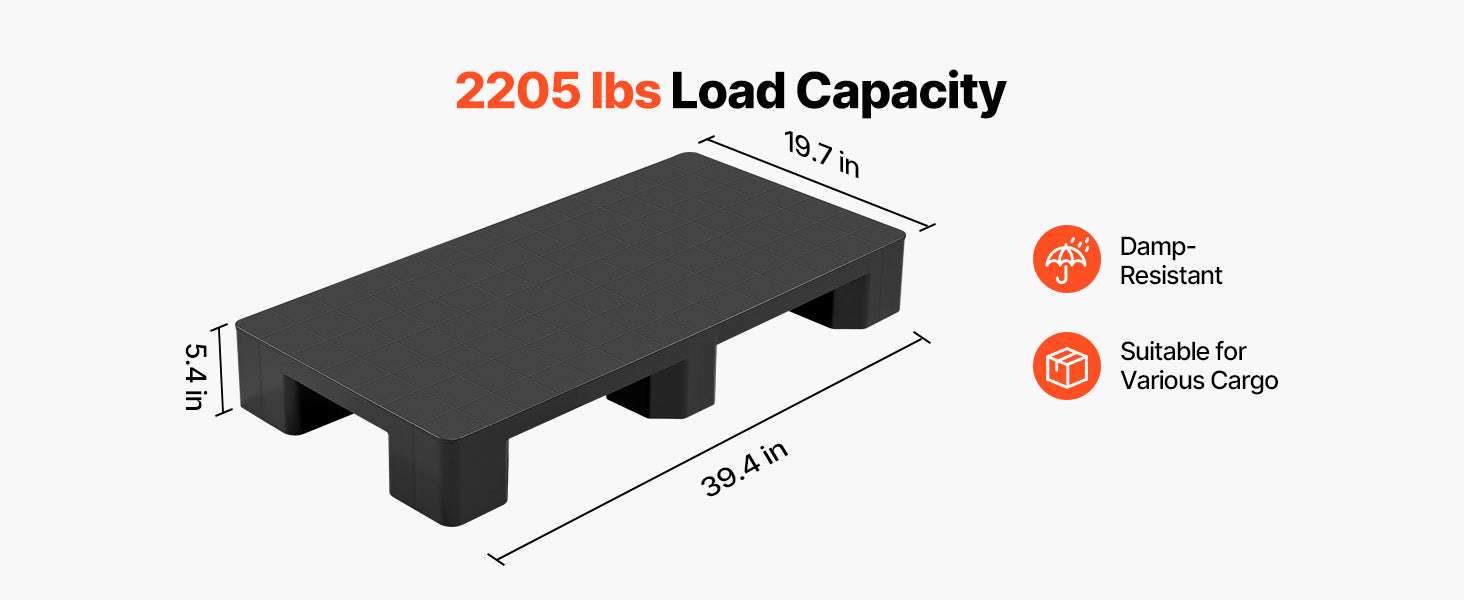 Heavy Duty Plastic Pallet 2205 lbs Waterproof Storage Base - Image 9