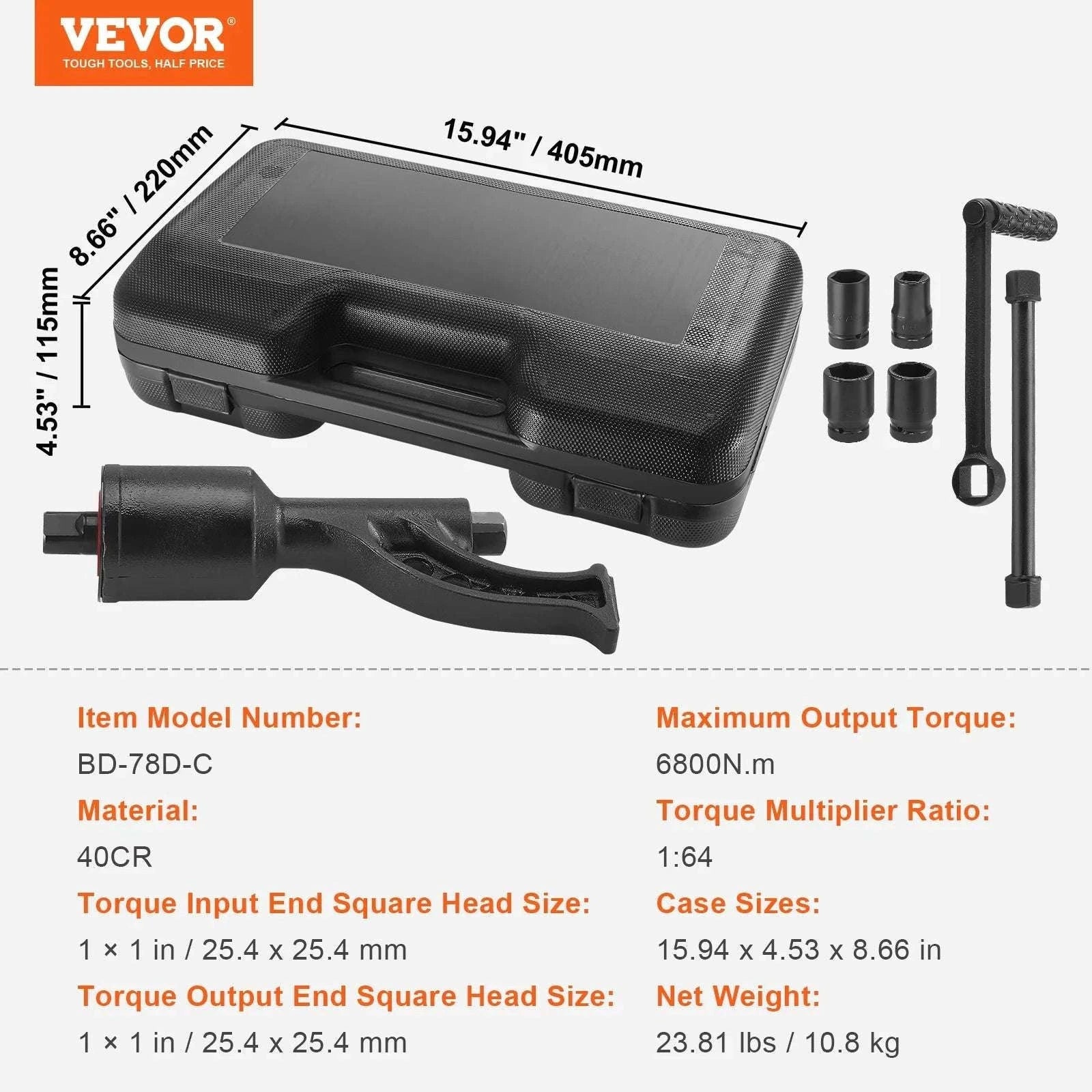 Heavy Duty Torque Multiplier Wrench Set with Sockets & Case - Image 18