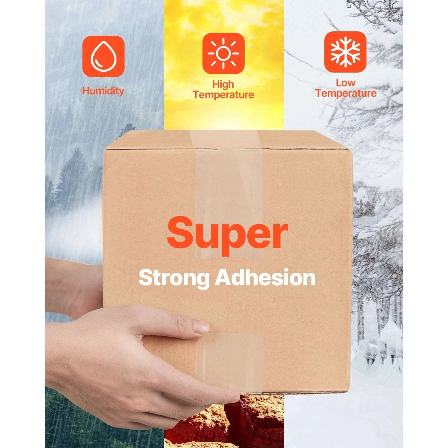Clear Packing Tape 6 Rolls with Dispenser 2.7 Mil Heavy Duty - Image 3