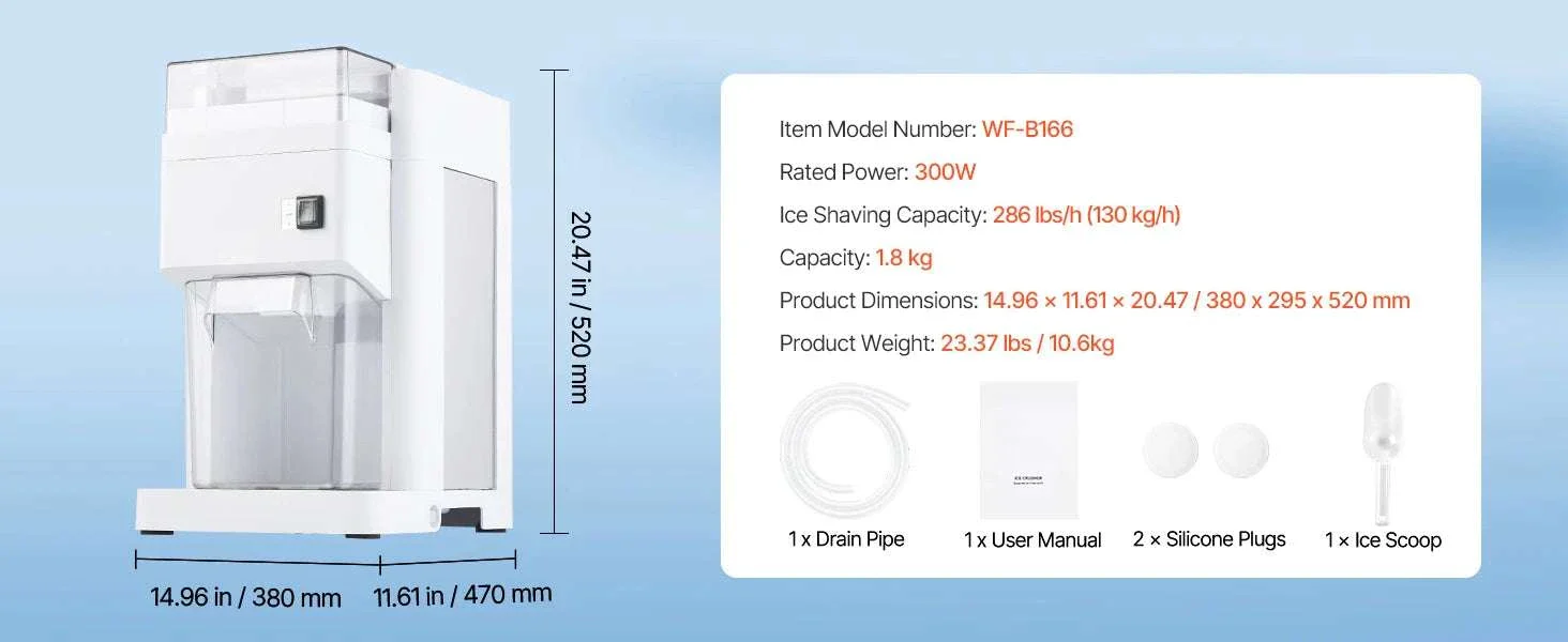 1.8L Electric Ice Shaver Machine with Stainless Steel Blades - Image 20