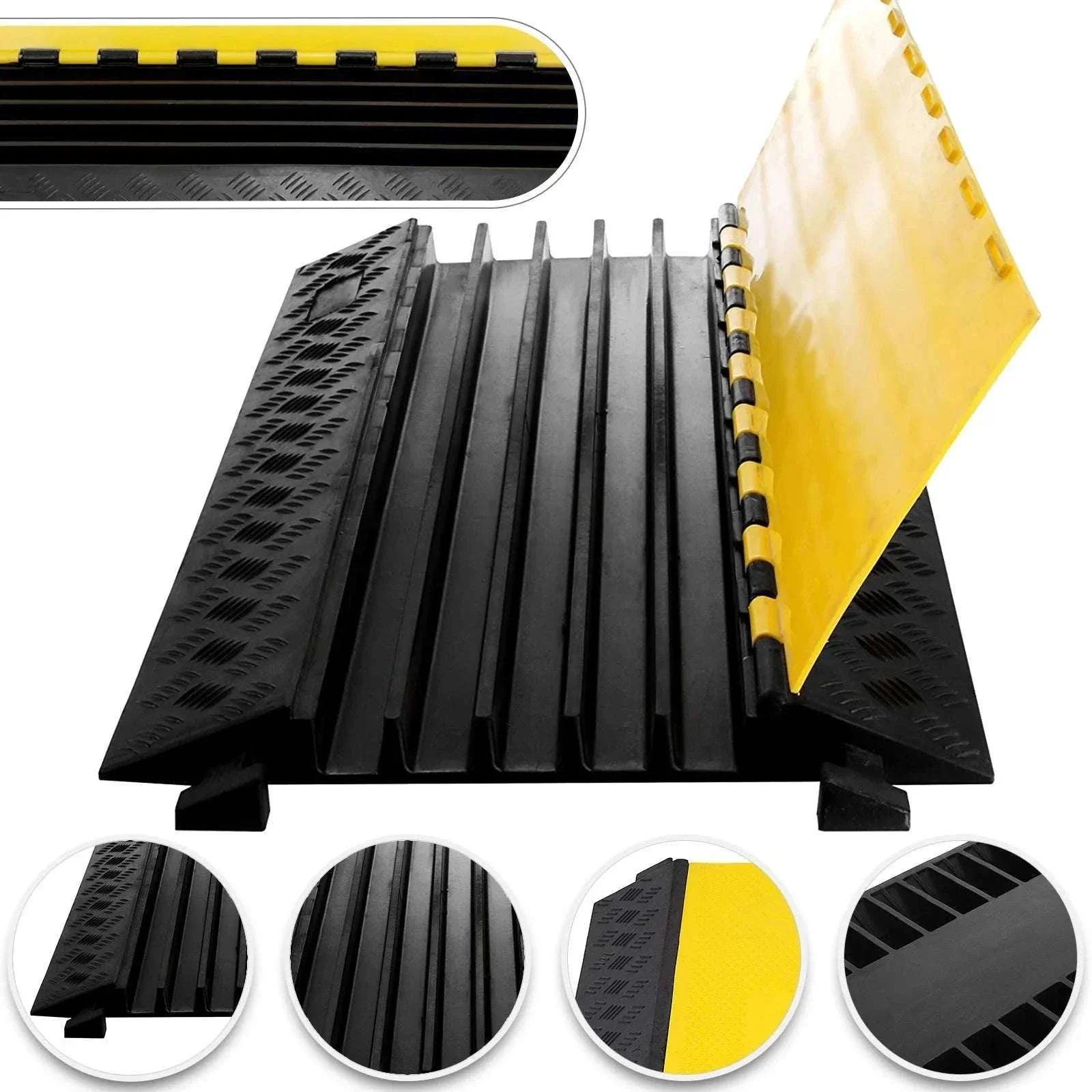 5 Channel Heavy Duty Cable Protector Ramp for Driveway & Traffic