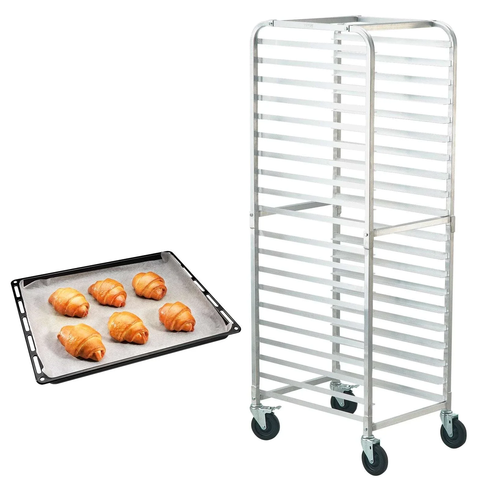 Commercial Bun Pan Rack with Brake Wheels for 10/20 Sheet Pans