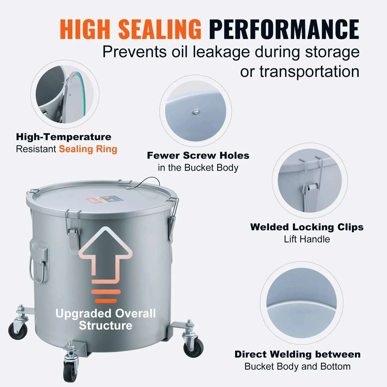 10 Gallon Fryer Grease Bucket with Wheels Oil Disposal Caddy - Image 4