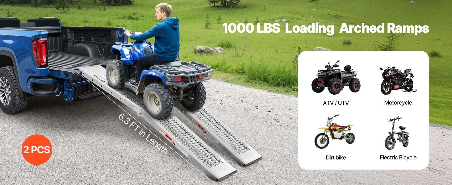 1000lbs Steel Loading Ramps 2-Pack Foldable ATV UTV Motorcycle - Image 8