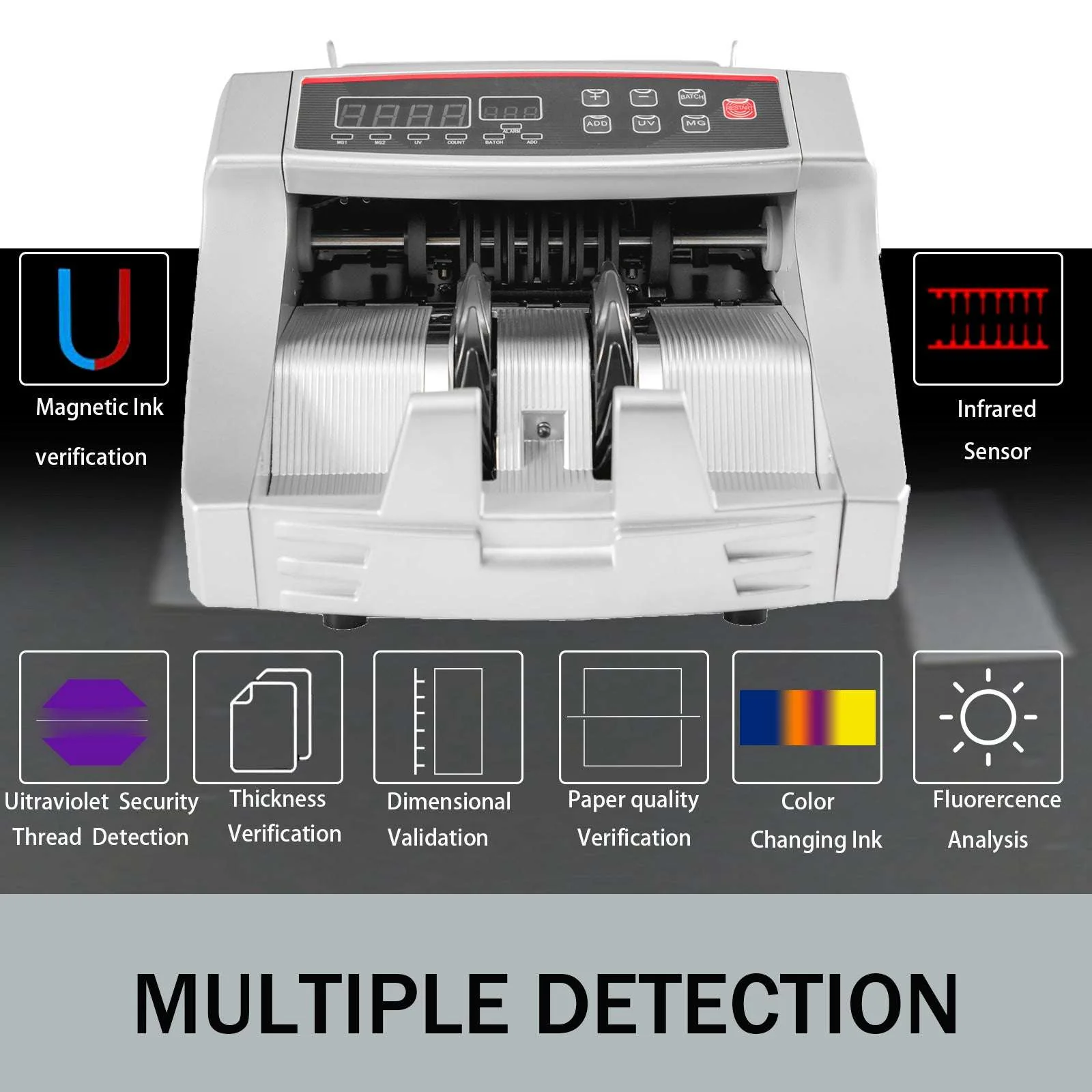 Money Counter Machine 1000 Bills/Min with UV MG Detection - Image 16