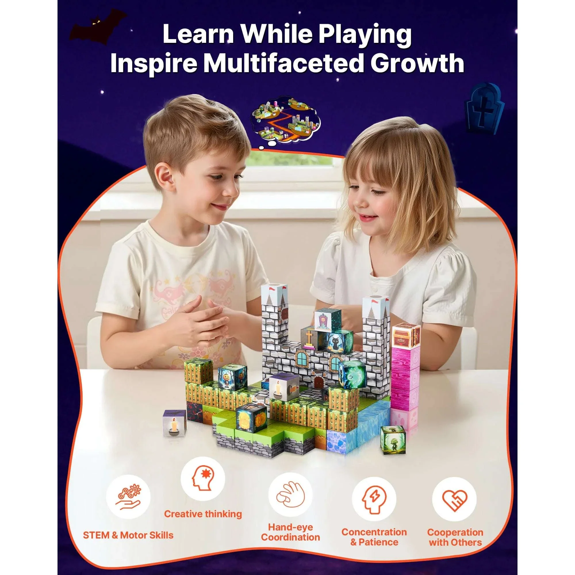 100PCS Magnetic Building Blocks Set for Kids Creative Play - Image 4