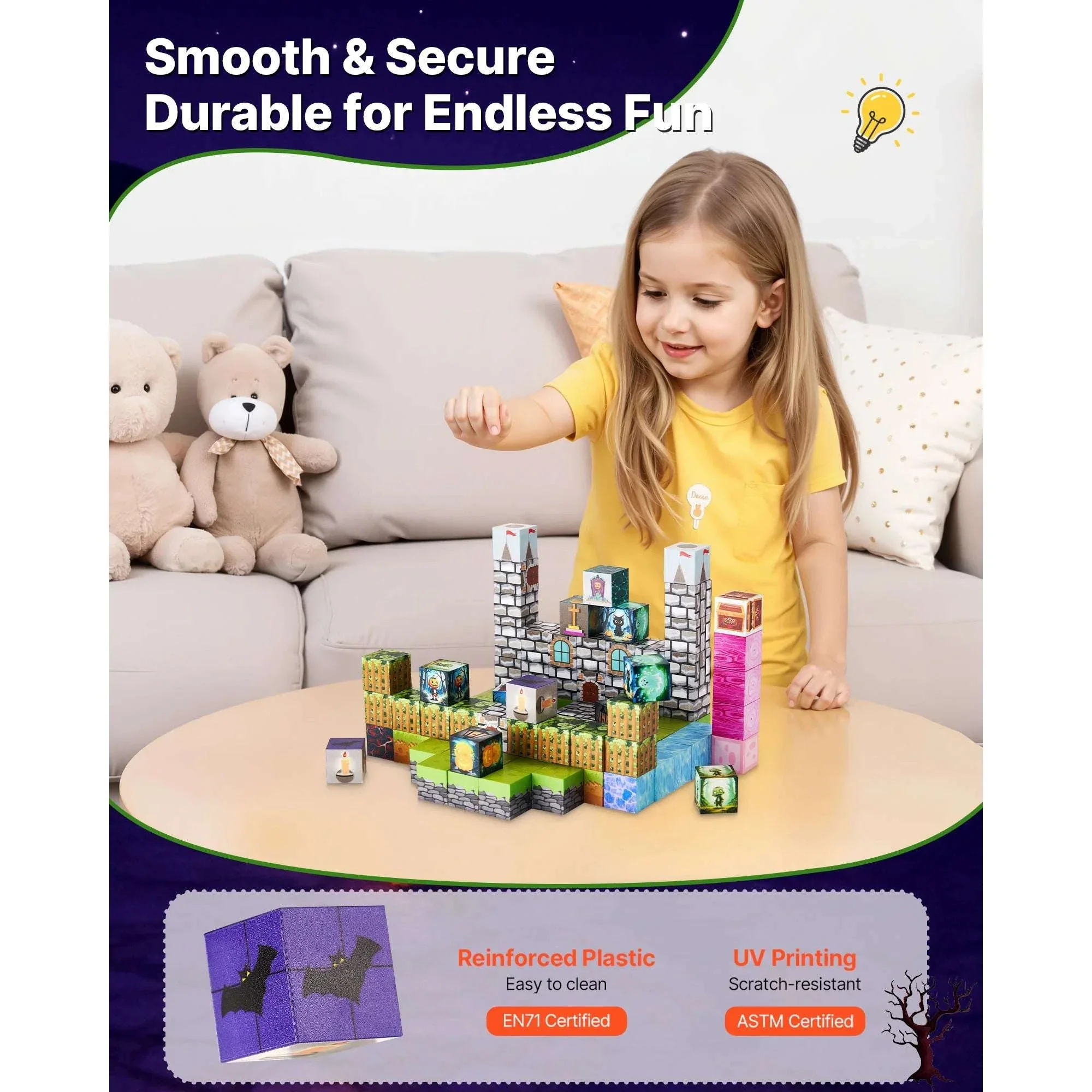 100PCS Magnetic Building Blocks Set for Kids Creative Play - Image 5