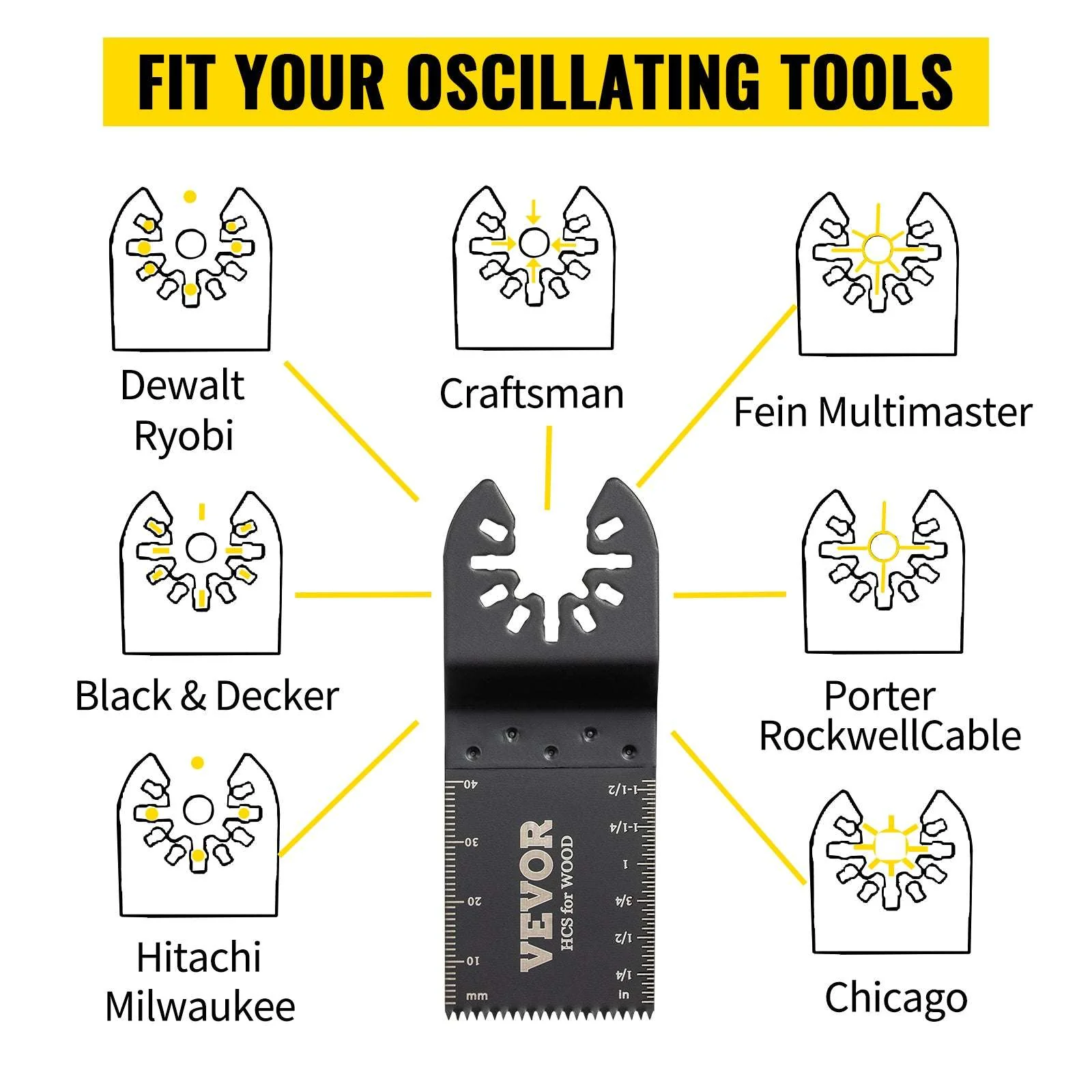 100PCS Oscillating Multitool Blades Kit for Wood Metal Plastic Cutting - Image 9