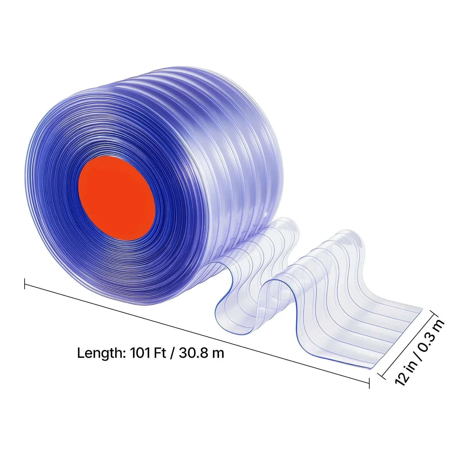Clear PVC Strip Curtain Roll 12in Wide for Garage & Freezer Doors - Image 19
