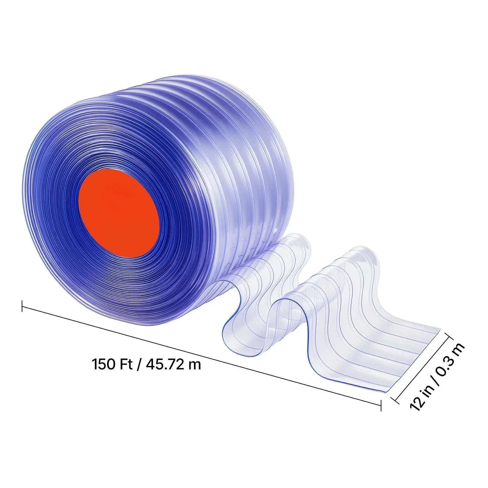 Clear PVC Strip Curtain Roll 12in Wide for Garage & Freezer Doors - Image 20