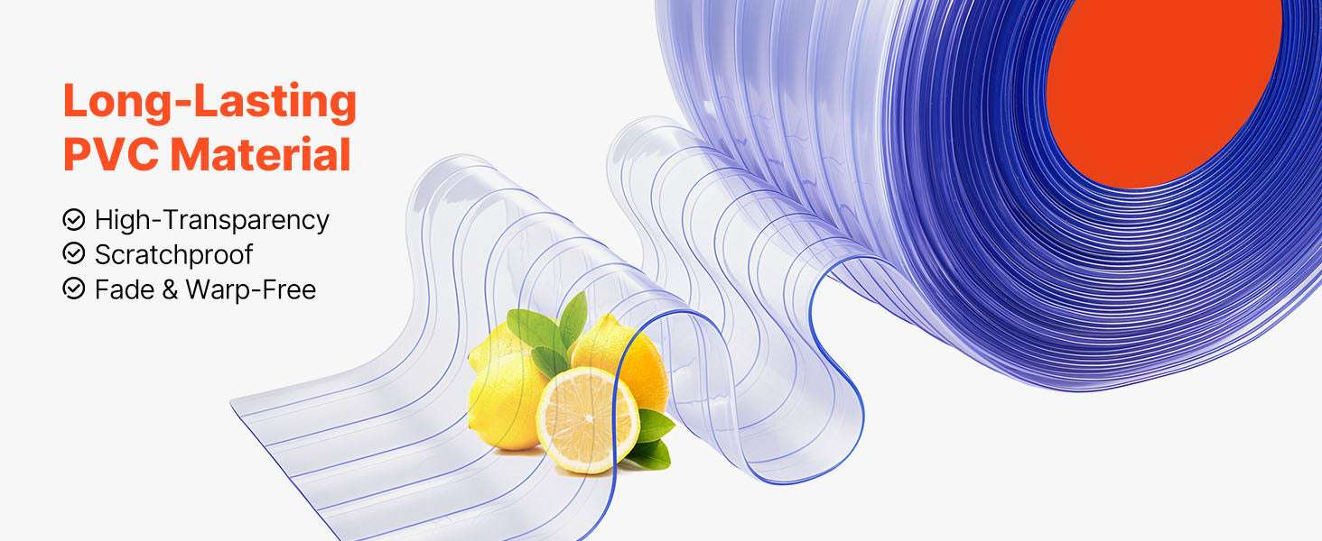 Clear PVC Strip Curtain Roll 12in Wide for Garage & Freezer Doors - Image 9