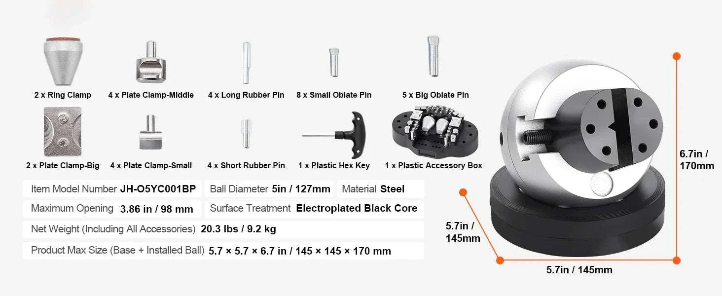 10kg Engraving Ball Vise with 34 Attachments for Jewelry Setting - Image 13