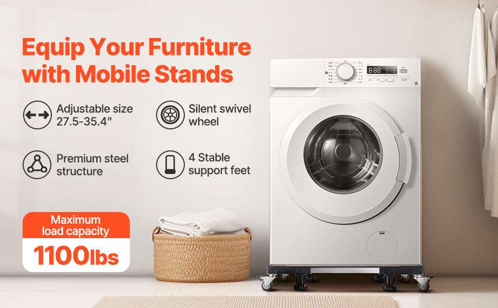 Adjustable Furniture Dolly with Locking Wheels for Washer & Fridge - Image 8