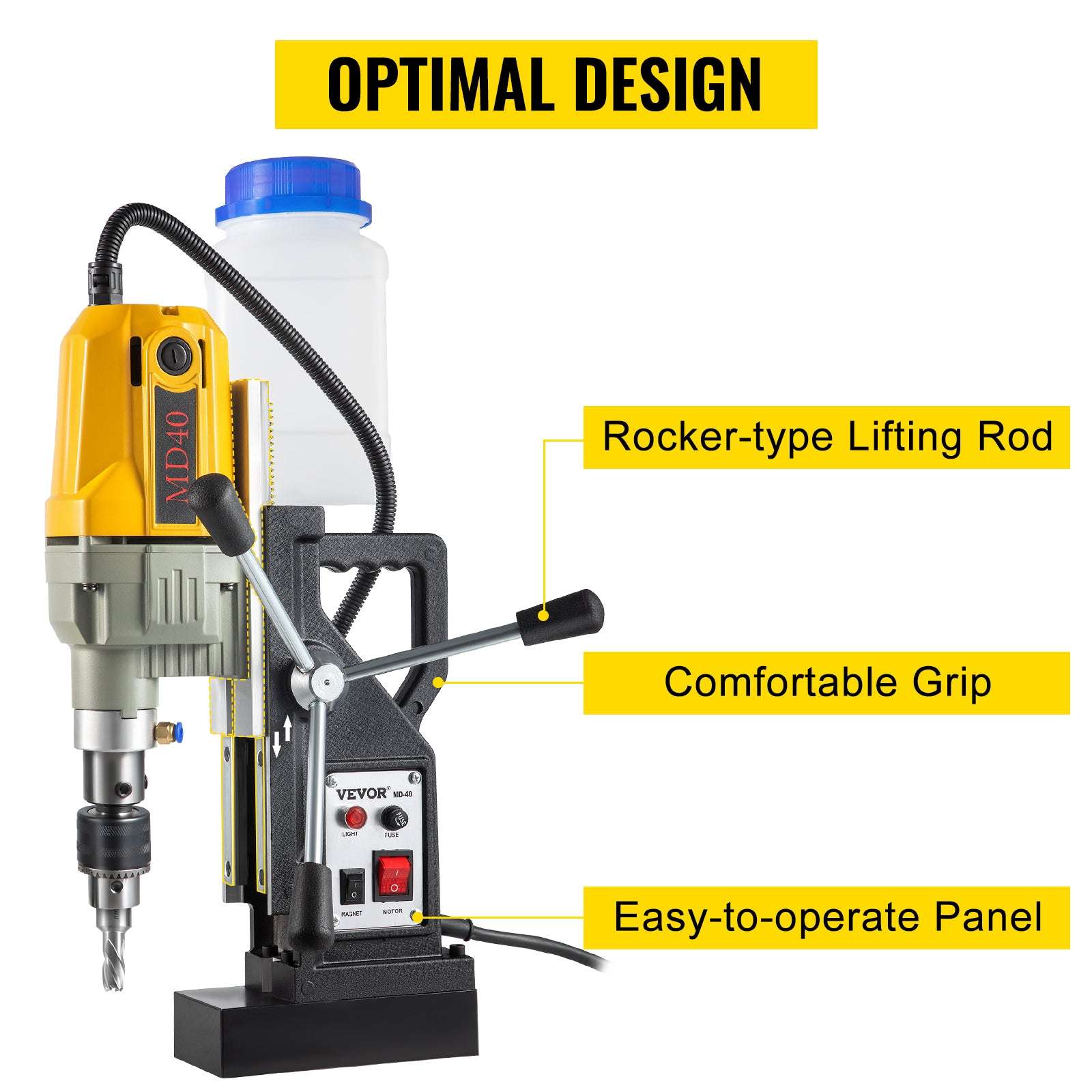 1100W Magnetic Drill Press with 12000N Base & 40mm Capacity - Image 13
