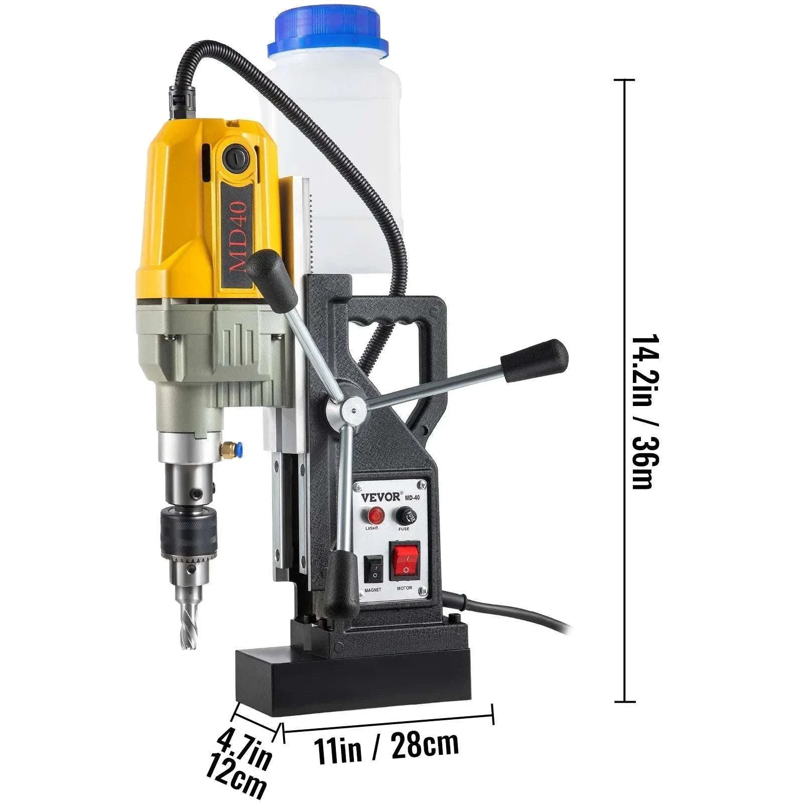 1100W Magnetic Drill Press with 12000N Base & 40mm Capacity - Image 5