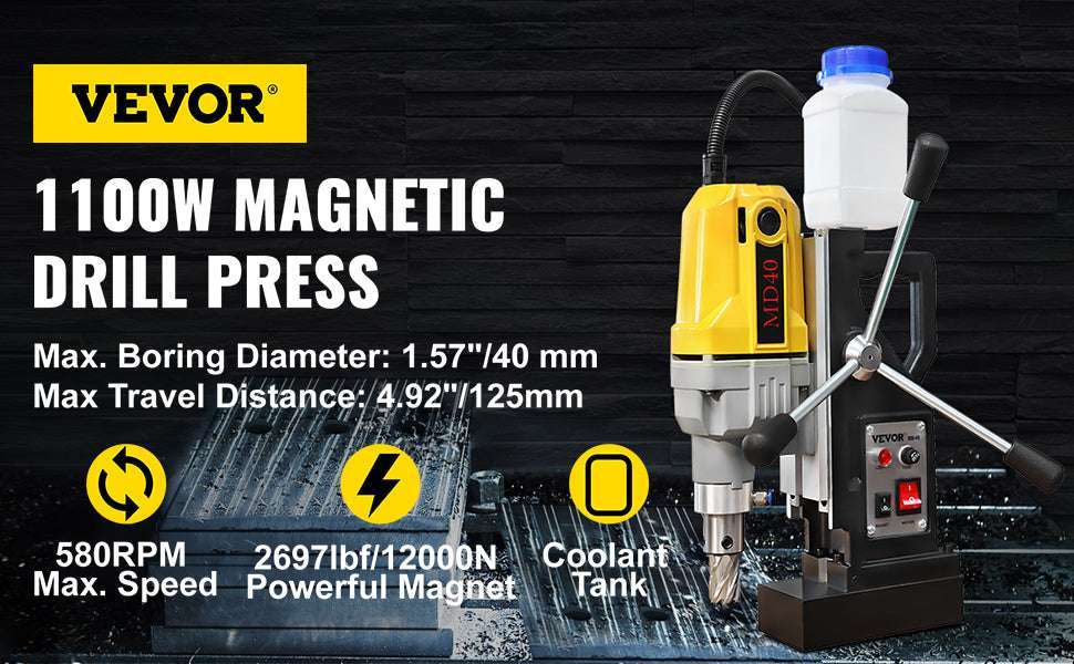 1100W Magnetic Drill Press with 12000N Base & 40mm Capacity - Image 7