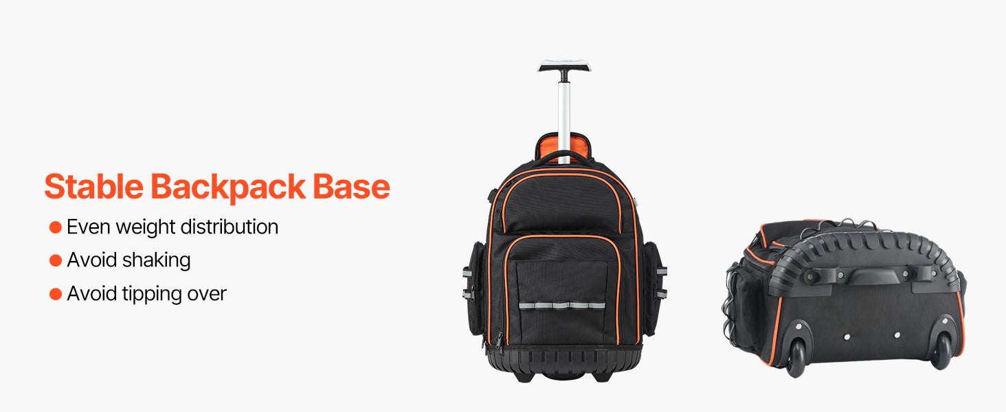 Rolling Tool Backpack with Wheels 110lb Capacity & Multi-Pocket Storage - Image 14