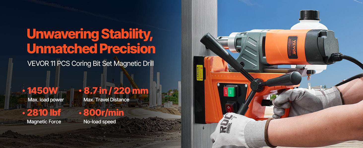 1450W Magnetic Drill Press with 11PCS Bits, 1.6in Capacity - Image 8