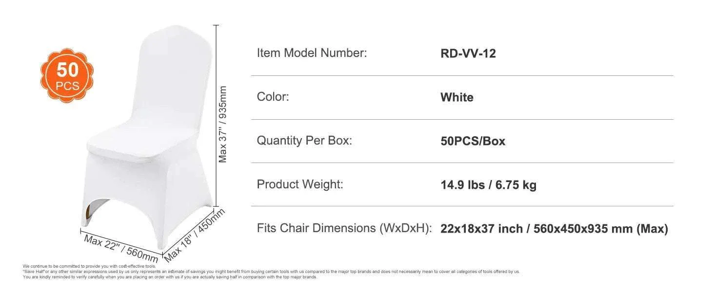 Stretch Spandex Chair Covers for Weddings & Events (12–100 Pack) - Image 14