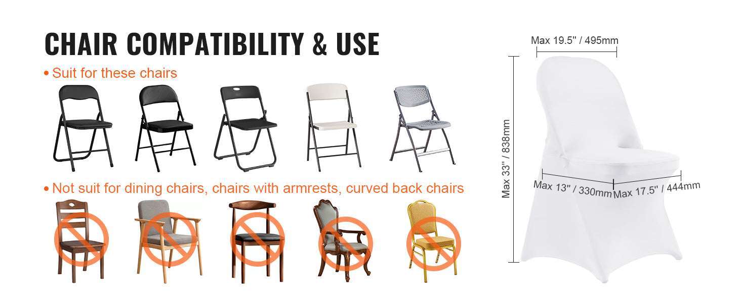 Stretch Spandex Chair Covers for Folding Chairs (12 or 30 Pack) - Image 9