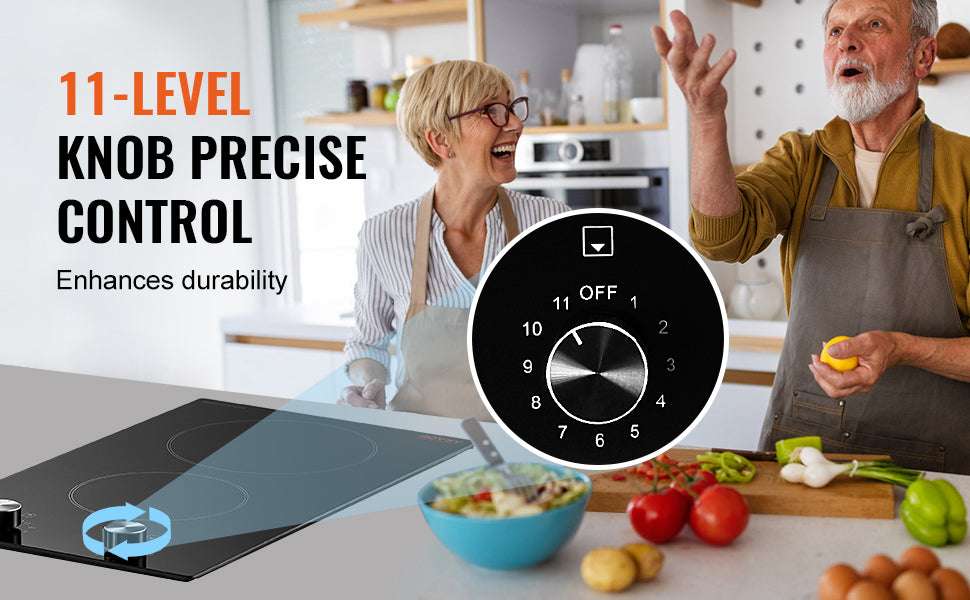12-Inch Electric Cooktop 2 Burners Ceramic Stove with Knob Control - Image 9