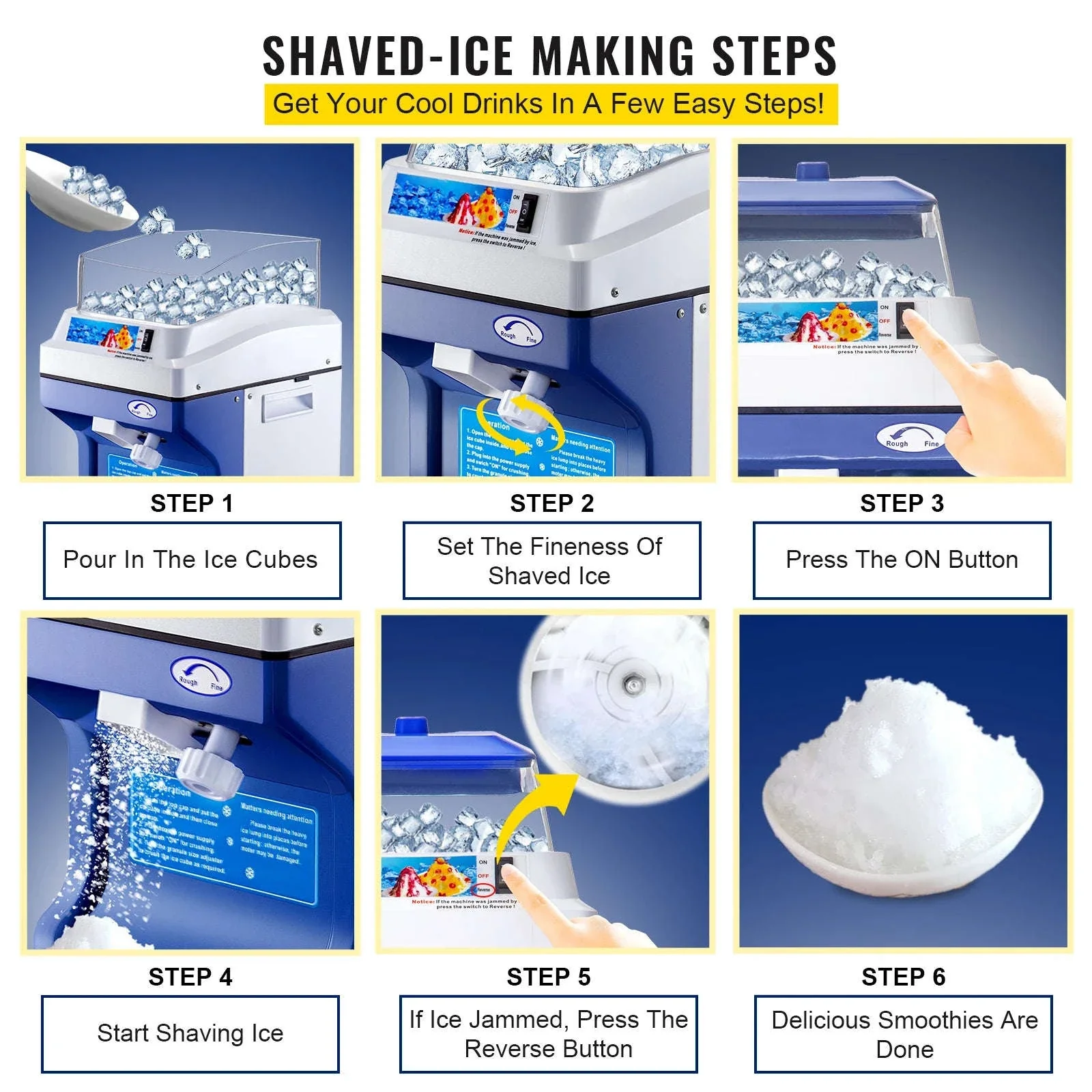 Electric Ice Shaver Machine with Adjustable Ice Fineness - Image 5
